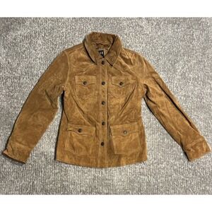 Vintage GAP Suede Leather Jacket Women's Size XS Camel Chore Trucker